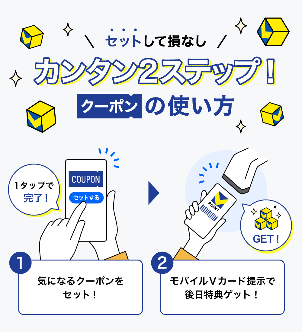 セットして損なし カンタン2ステップ！クーポンの使い方